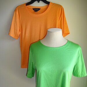 2 Womens Brooks Brothers Performance Knit Tee Shirts T-Shirts M Tops Tshirts